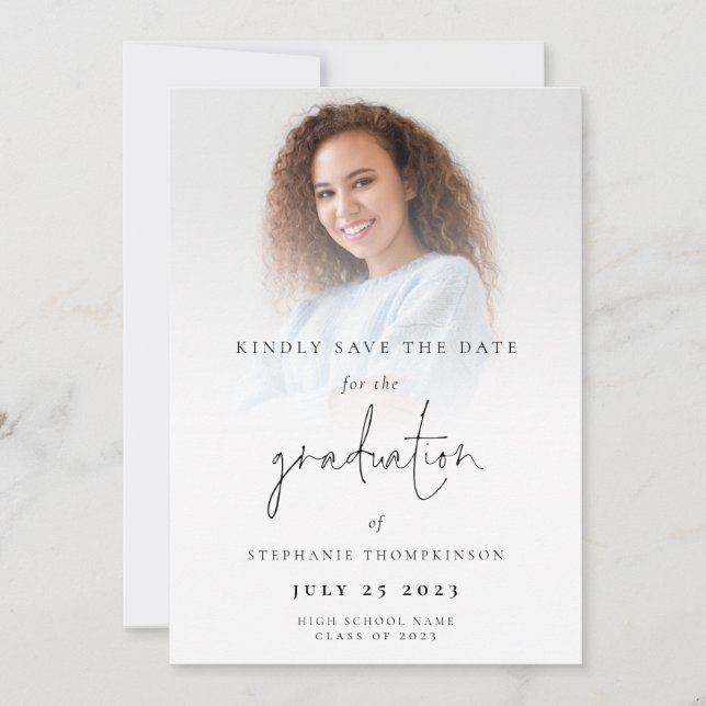 Photo Overlay 2024 Graduation Save The Date Announcement (Front)