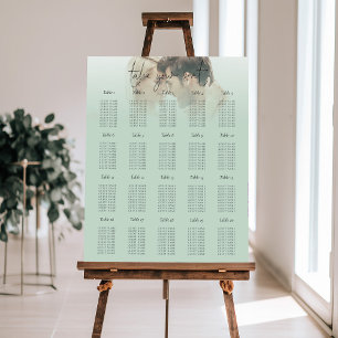 Photo Overlay 20 Table Wedding Sage Seating Chart Foam Board