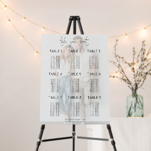 Photo Overlay 9 Table Wedding Seating Chart Foam Board