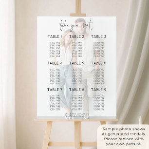 Photo Overlay 9 Table Wedding Seating Chart Foam Board