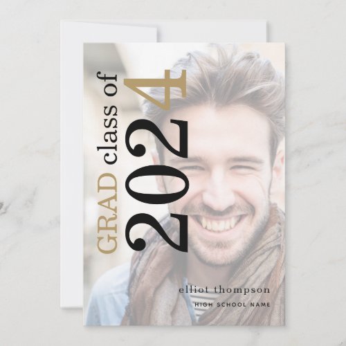 Photo Overlay Bold Typography 2024 Graduation Announcement