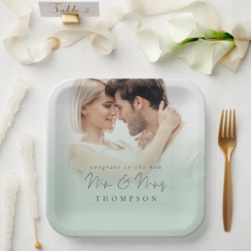 Photo Overlay Congrats New Mr Mrs Sage  Paper Plates
