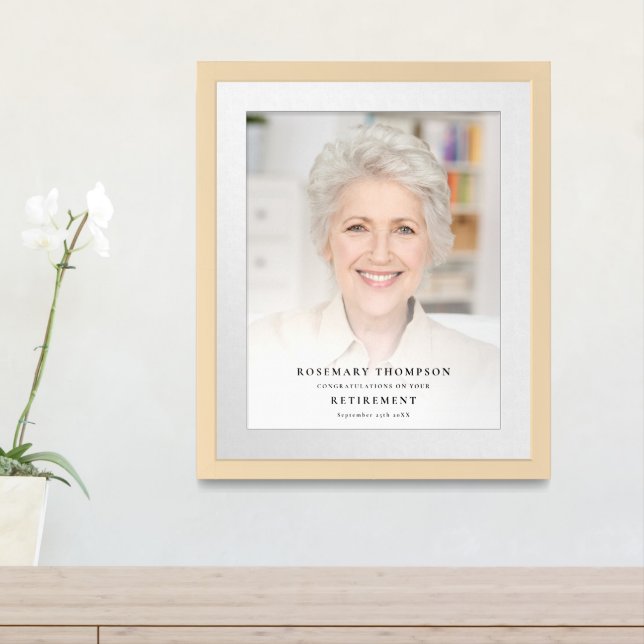 Photo Overlay Congrats on Retirement Name Framed Art (Entryway)