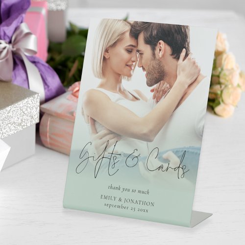 Photo Overlay Gifts Cards Wedding Sage Green Sign