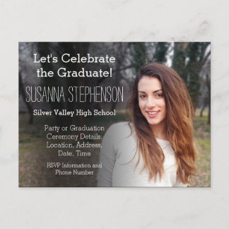 Photo Overlay Graduation Party Invitation Postcard