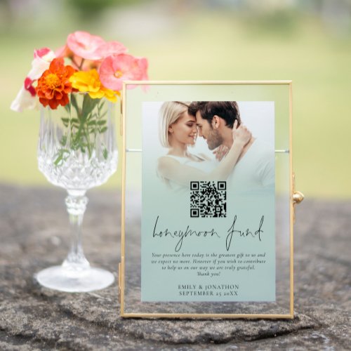 Photo Overlay Honeymoon Fund Wedding Sage Sign