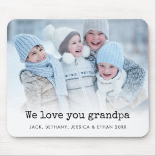 Photo Overlay Love you Grandpa Names Year Mouse Pad