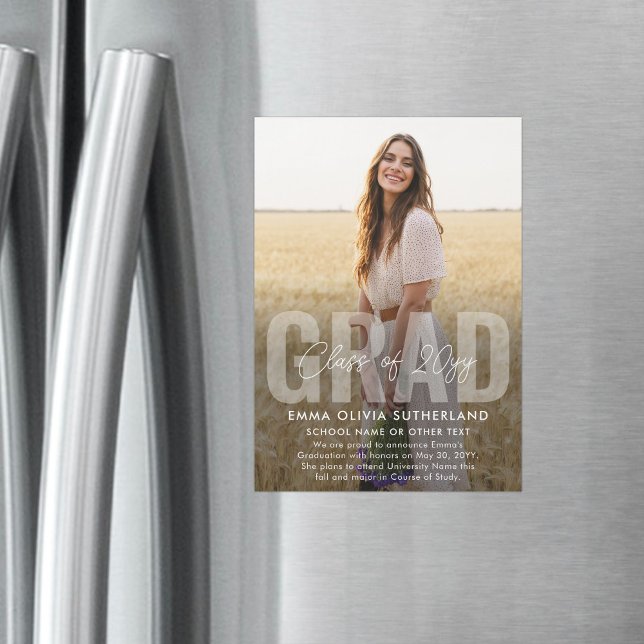 Photo Overlay Magnetic Graduation Announcement (Creator Uploaded)
