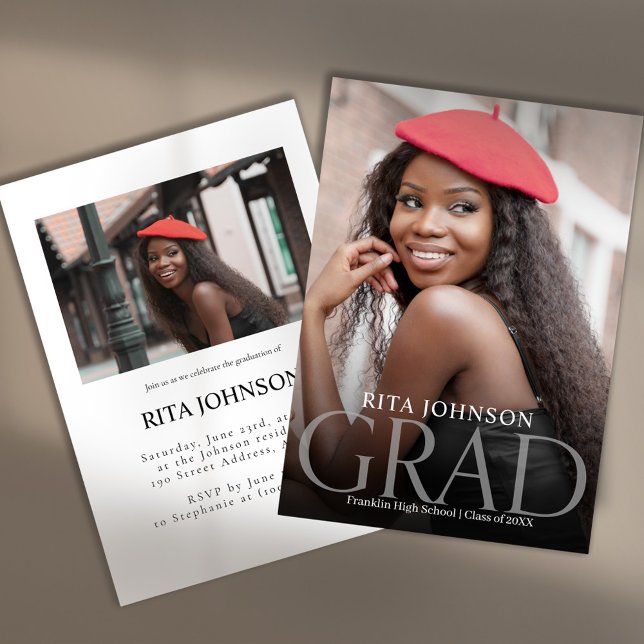 Photo Overlay Modern Graduation Announcement (Photo Overlay Modern Graduation Announcement)