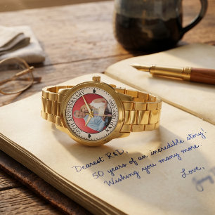 Photo Overlay Modern Typography 50th Anniversary Watch