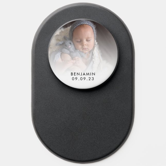 Photo Overlay New Baby Script Name Date PopSocket (Popsocket)