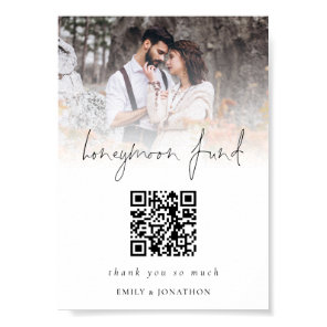Photo Overlay Qr Code Honeymoon Fund Wedding Poster