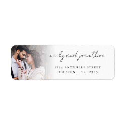 Photo Overlay Return Name Address Wedding  Label