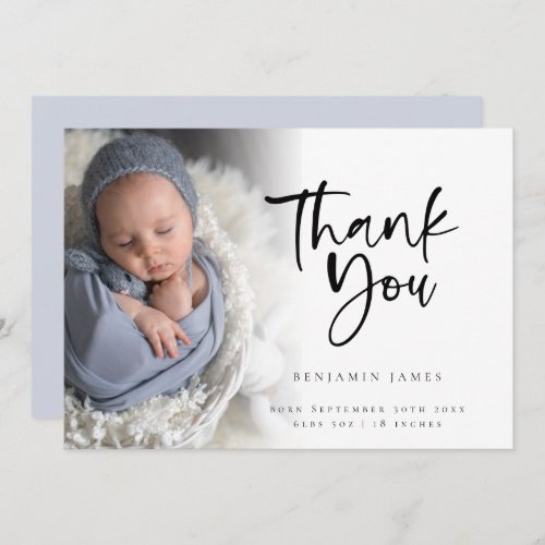 Photo Overlay Script Boy Thanks Birth Announcement