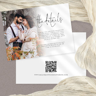 Photo Overlay Script QR Code Details Wedding Enclosure Card