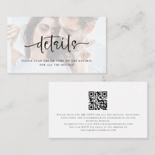 Photo Overlay Script QR Code Wedding Details Enclosure Card