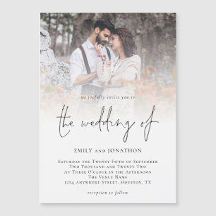 Photo Overlay Script Wedding Magnet Invitation