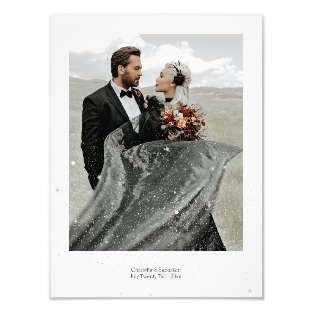 Photo Overlay Silver Stars Personalized Print (Front)