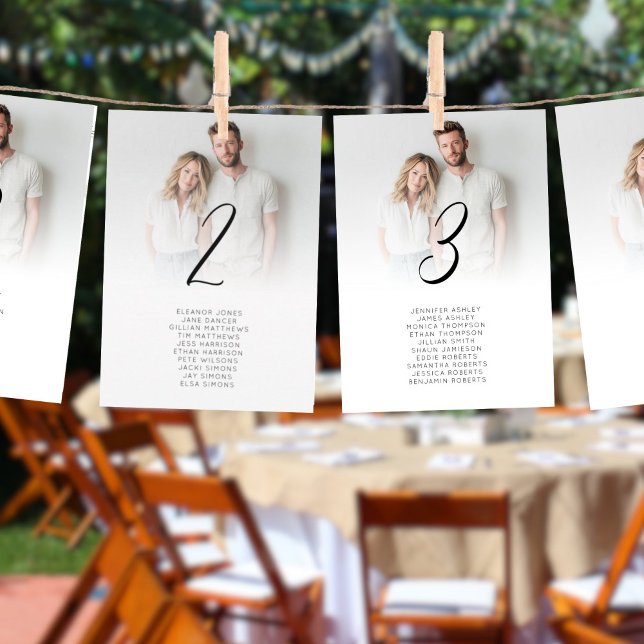 Photo Overlay Wedding Guest Name Table Number card (Creator Uploaded)