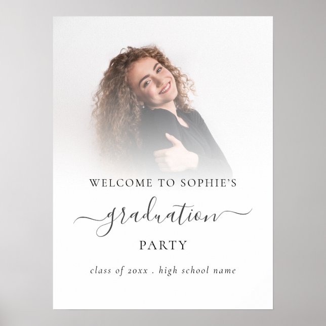 Photo Overlay Welcome to Graduation Party  Poster (Front)