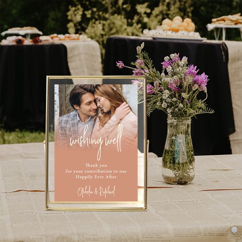 Photo Overlay Wishing Well Wedding Terracotta Poster