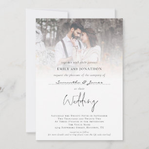 Photo Overlay With Guest Names QR Code Wedding Invitation