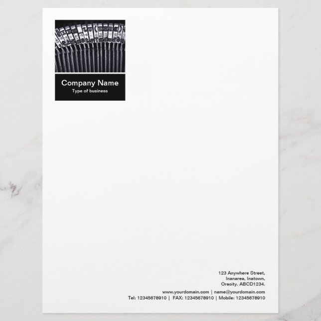 Photo Panel - Black - Typewriter Letterhead (Front)