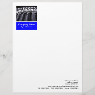 Photo Panel - Blue - Typewriter Letterhead
