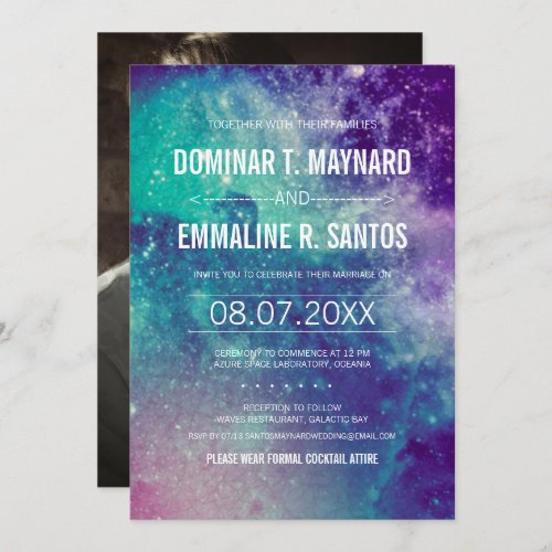 Photo Pastel Galaxy Wedding Invitation