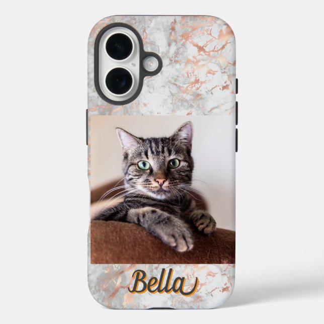 Photo Pastel Gray Rose Gold Case-Mate iPhone Case (Back)