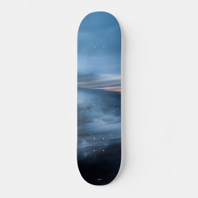 photo paysage abstrait bleu skateboard deck (Front)