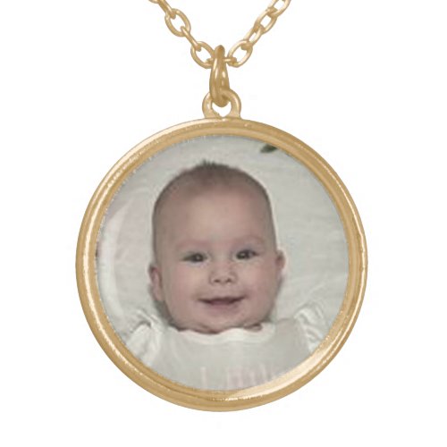 Photo Pendent  for Mothers Day Gold Plated Necklace