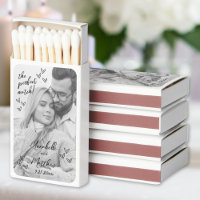 Photo Perfect Match Drawn Wedding Matchbox Favors