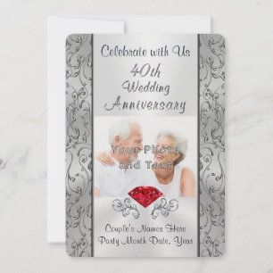 Photo, Personalized 40th Anniversary Invitations