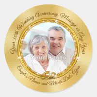 Personalized Gold Envelope Seals 50th Anniversary