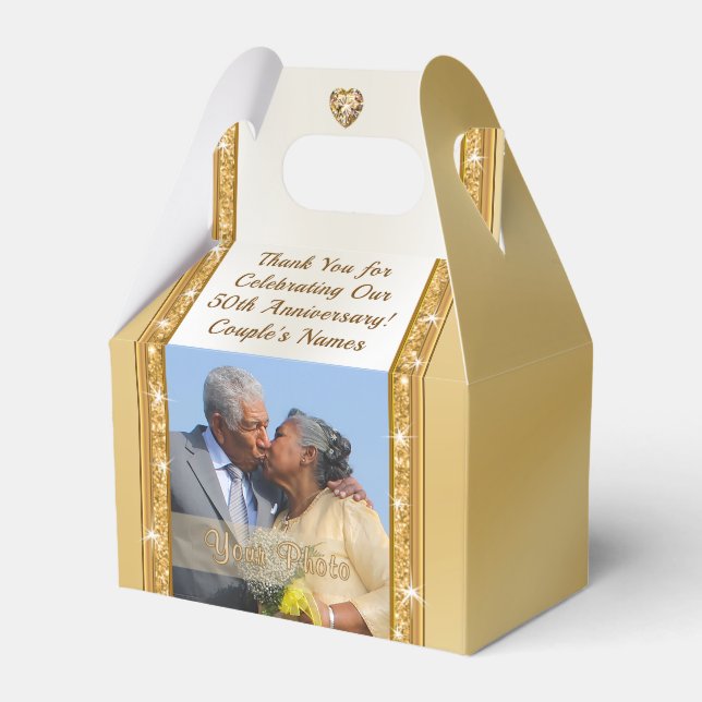 Photo Personalized, 50th Anniversary Favors, Boxes (Front Side)