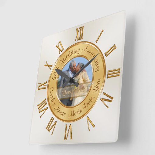 Photo Personalized 50th Wedding Anniversary Clocks Zazzle