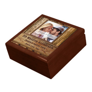 Photo, Personalized, 5 Year Anniversary Gift Wood Box