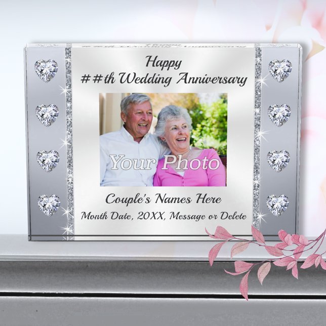 Photo, Personalized 60th Wedding Anniversary Gifts (Diamond wedding anniversary gift for parents. 60th anniversary presents. 10th anniversary gift ideas)