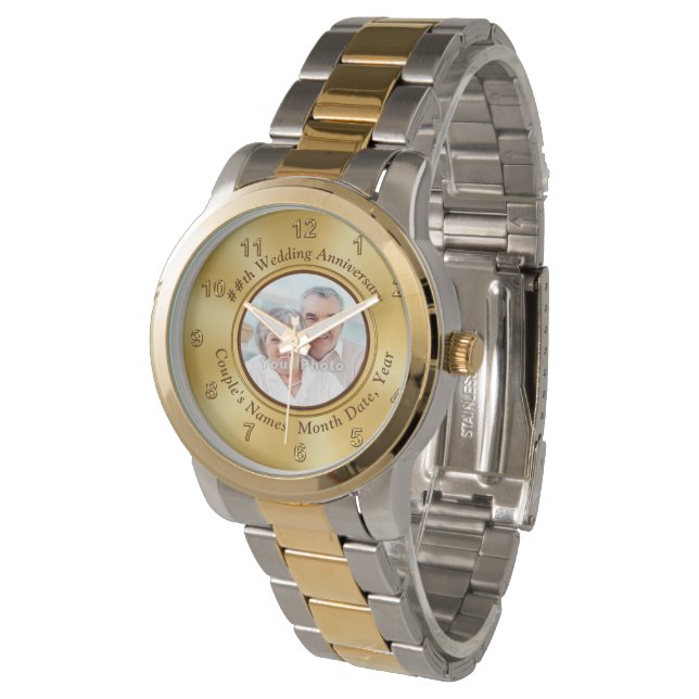 Photo Personalized Anniversary Watch Gifts for Him (Angled)