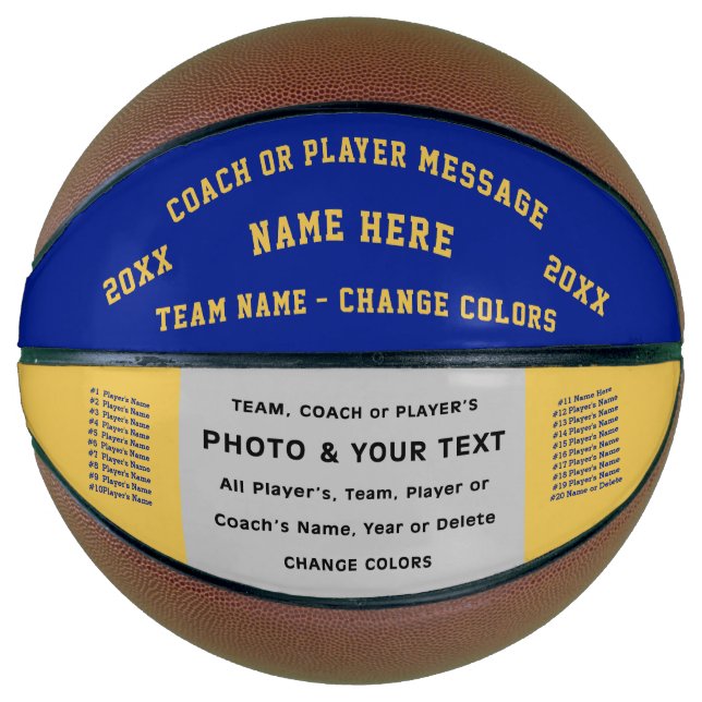 Photo Personalized Basketball Gifts for Coaches (Front)