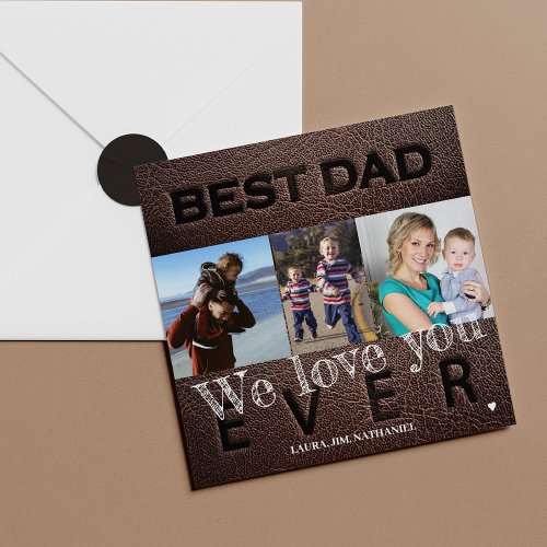 Photo personalized best dad ever Fathers Day Card