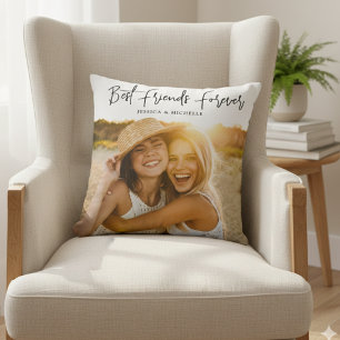 Photo Personalized Best Friends Throw Pillow