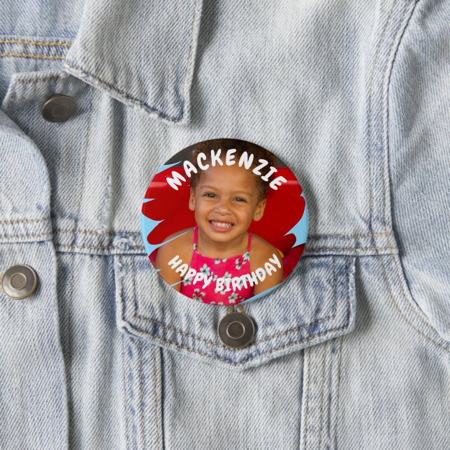 Photo Personalized Birthday Button (In Situ)