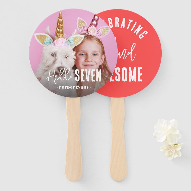 Photo Personalized Birthday Hand Fan (Front and Back)