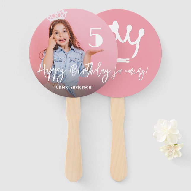 Photo Personalized Birthday Hand Fan (Front and Back)