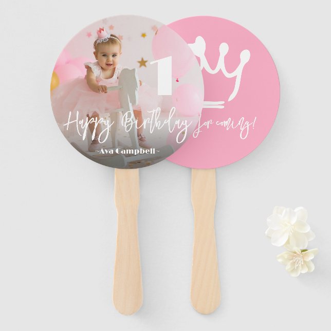 Photo Personalized Birthday Hand Fan (Front and Back)