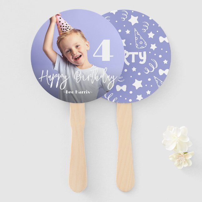 Photo Personalized Birthday Hand Fan (Front and Back)