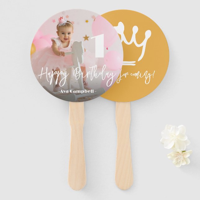 Photo Personalized Birthday Hand Fan (Front and Back)