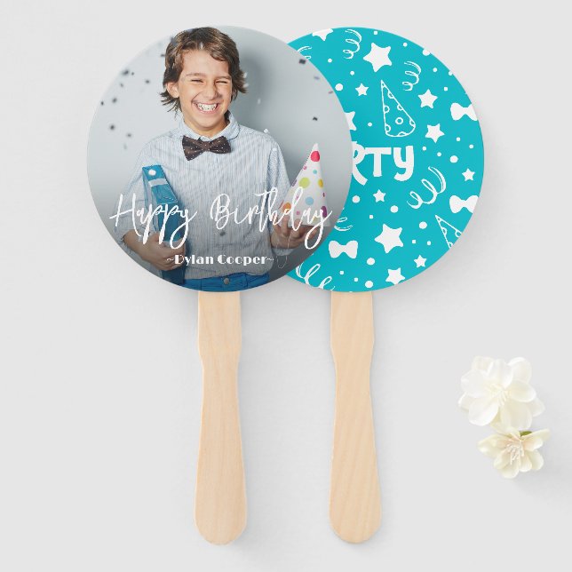 Photo Personalized Birthday Hand Fan (Front and Back)
